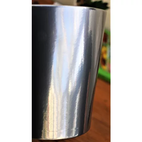 Virágkaspó 15 cm-es Merina agyagcserép Shiny Silver