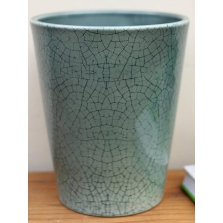 Virágkaspó 12 cm-es Medina Glaze petrol craquelé