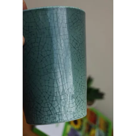 Virágkaspó 12 cm-es Medina Glaze petrol craquelé