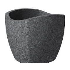 Műanyag virágkaspó 50cm WAVE GLOBE CUBO SCHWARZ GRANIT