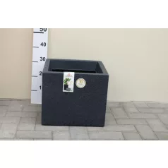 32 cm-es VIRÁGCSERÉP Cube Kő Fekete