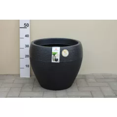 39 cm-es VIRÁGCSERÉP Fekete Gránit