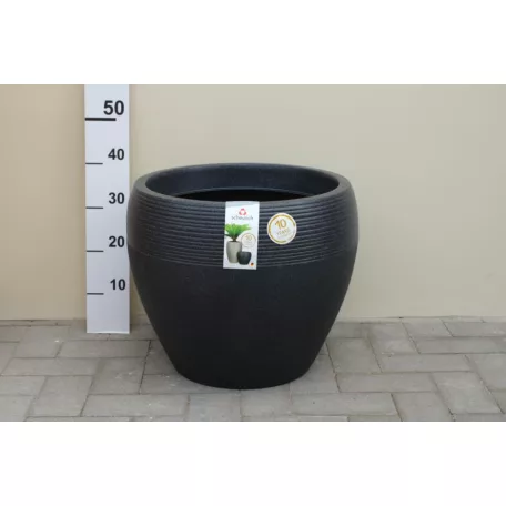 39 cm-es VIRÁGCSERÉP Fekete Gránit