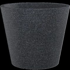 Műanyag virágkaspó 40cm C-CONE BOWL STONY BLACK