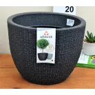 24 cm-es BARCEO STONY BLACK díszkaspó