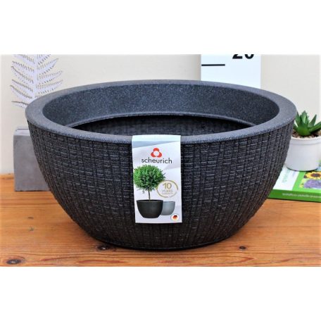 33 cm-es BARCEO BOWL STONY BLACK díszkaspó