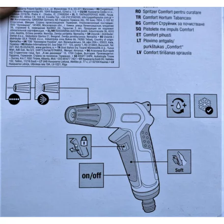 Comfort tisztító locsolópisztoly