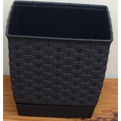   15 cm-es VIRÁGCSERÉP 165 NÉGYSZÖG RATOLLA SQUARE - ANTRACIT