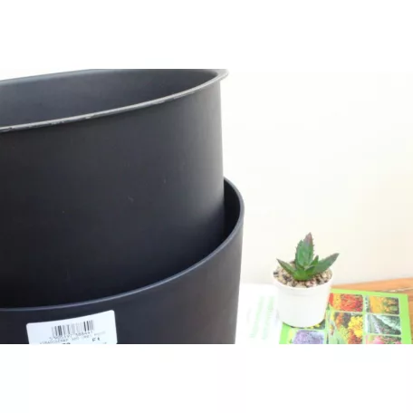 29 cm-es VIRÁGCSERÉP 300 URBI ROUND LOW - ANTRACIT