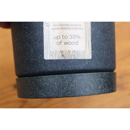 14 cm-es VIRÁGCSERÉP 150W TUBO P ECO WOOD - ANTRACIT