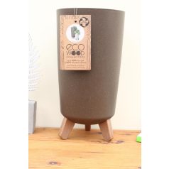 19 cm-es VIRÁGCSERÉP ECO WOOD - KÁVÉ