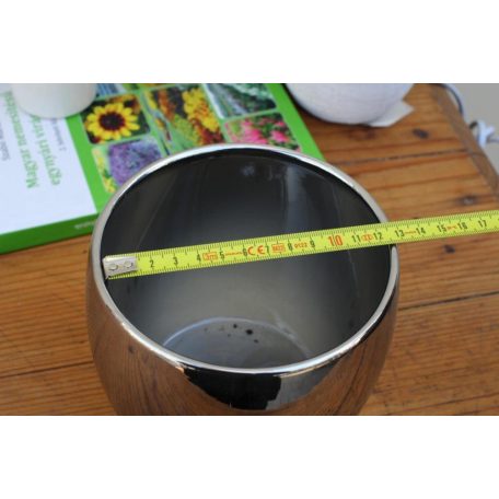 Virágkaspó 12 cm-es Moon ezüst gömb kaspó