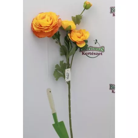 Selyemvirág Boglárka 3 virággal műanyag 67cm narancs