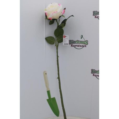 Selyemvirág rózsa szálas 64 cm krém