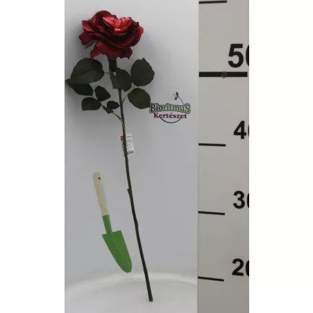 Selyemvirág rózsa szálas 65 cm bordó