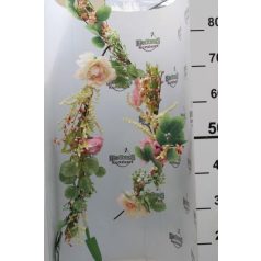 Selyemvirág girland peoniával 150cm zöld. rózsaszín