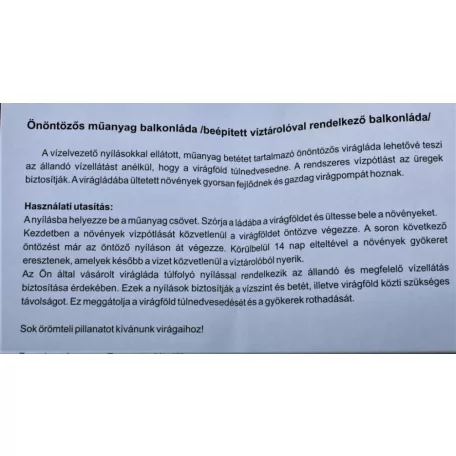 57 cm-es Bláda muskátli önönt. zöld
