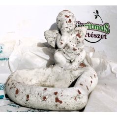 Kaspó kő 20x20x17cm angyallal