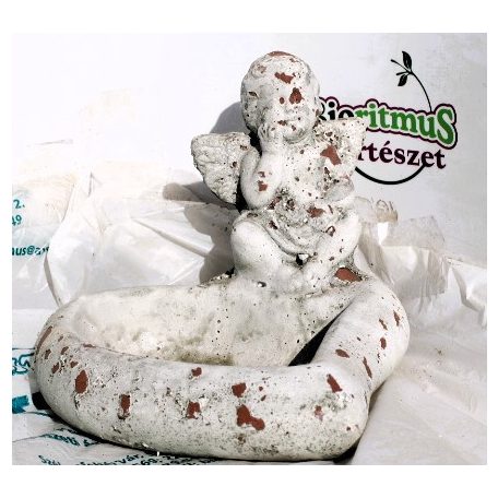 Kaspó kő 20x20x17cm angyallal