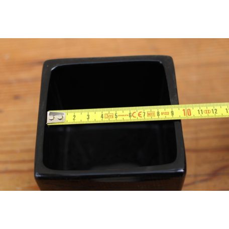 Virágkaspó 9 cm-es Kaspó kerámia szögletes fekete-arany