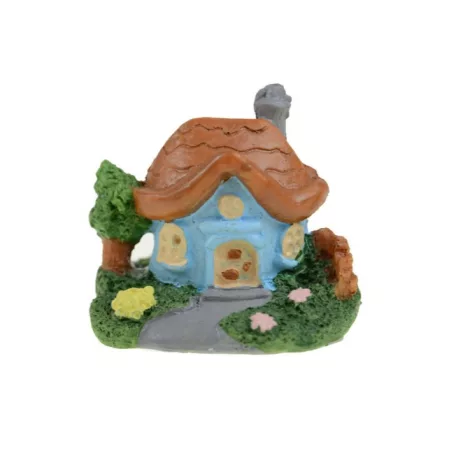 Figura ház poly 5,5x4,5x4,7cm kerttel ké
