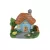Figura ház poly 5,5x4,5x4,7cm kerttel ké