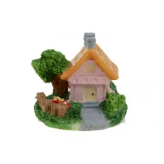 Figura ház poly 5,7x4,9x4,6cm kerttel ró