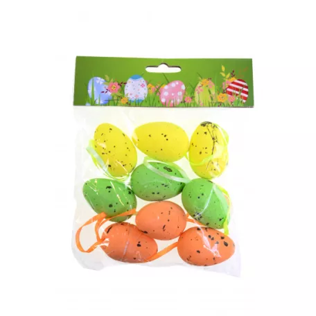 Tojás hungarocell 3x5cm  sárga/zöld/nara