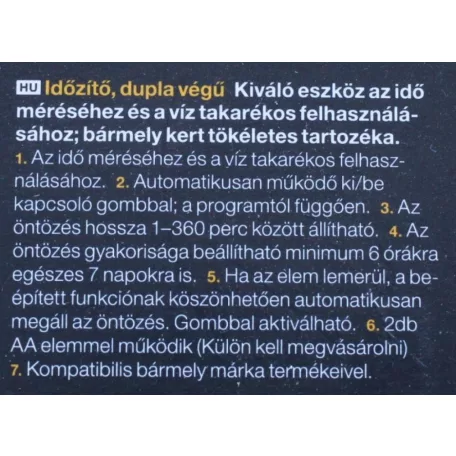 FISKARS Comfort időkapcsoló dupla kimenettel