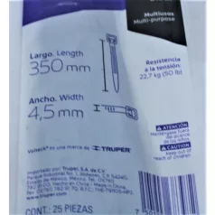   TRUPER CIN-5035N Kábelkötegelo. fekete. 350x4.5mm. teherbírás:22.6kg. 25db/cs. V