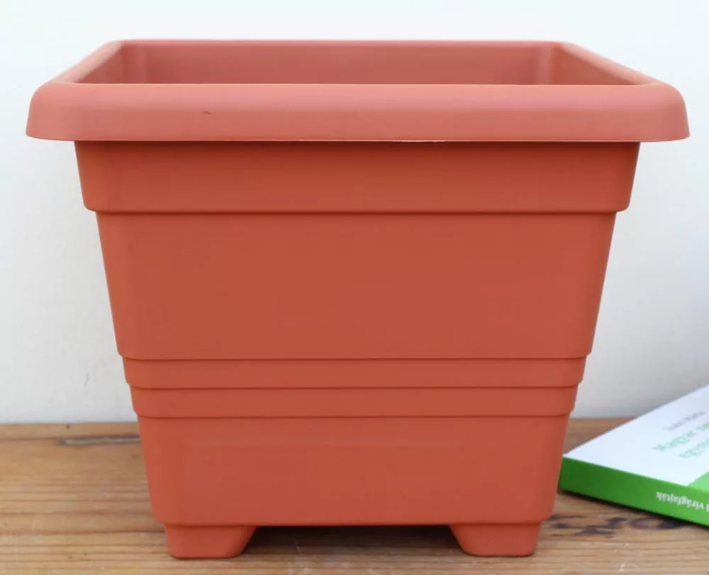 Plastia Vaso Begonia 40x40 Cm, Plastica Resistente, Colore Terracotta - 4