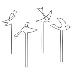 Fémből készült madár alakú növénytámasz 4 féle