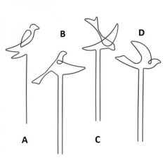 Fémből készült madár alakú növénytámasz 4 féle
