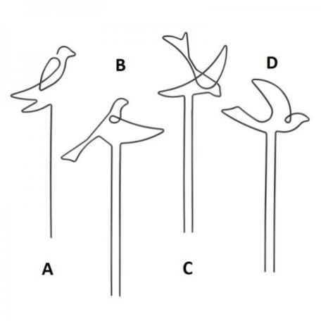 Fémből készült madár alakú növénytámasz 4 féle