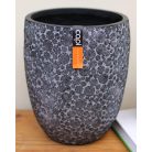 12 cm-es Kaspó famintás kerek műanyag fekete. Fehér