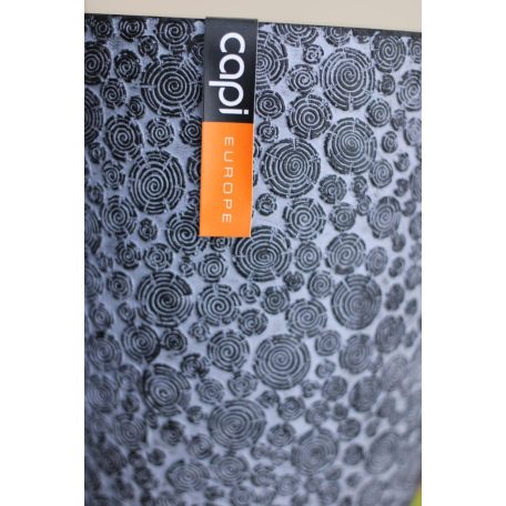 12 cm-es Kaspó famintás kerek műanyag fekete. Fehér