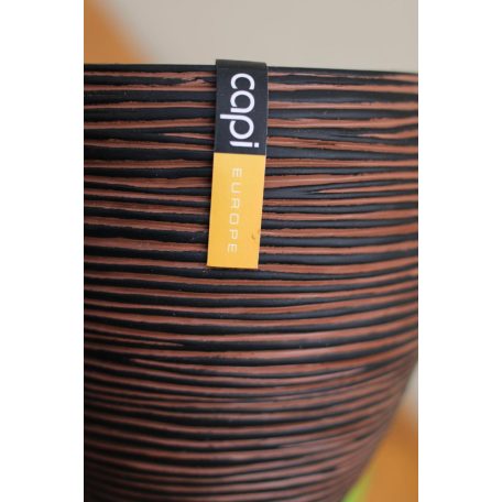 12 cm-es Kaspó mintás kerek műanyag fekete.terra