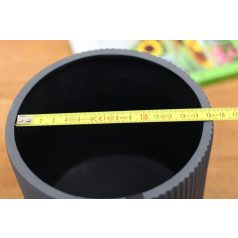 15 cm-es Kaspó 3D csíkos kerek műanyag antracit
